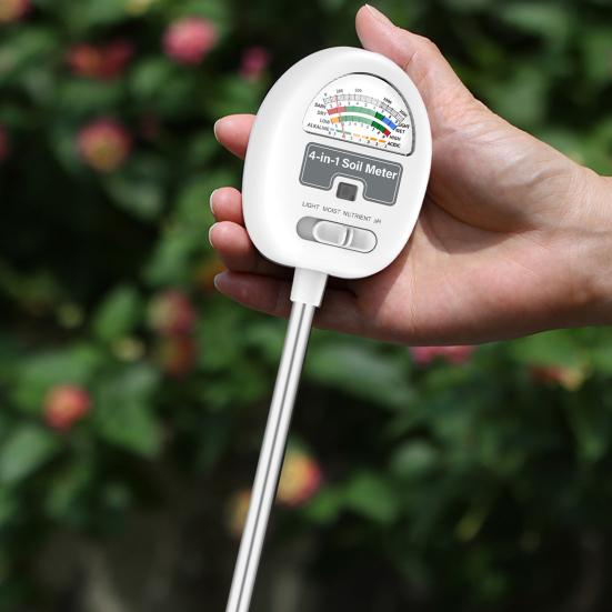 4-в-1 измеритель влажности почвы с регулируемым зондом, высокая точность, не требуется батарея, портативный легкий тестер питательных веществ, pH-метр