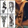 New 1 PC 210*114MM Waterproof Temporary Tattoo Sticker Spider Flash Tattoos Sanskrit Tiger Flower Body Art Arm Fake Tatoo For Women Men