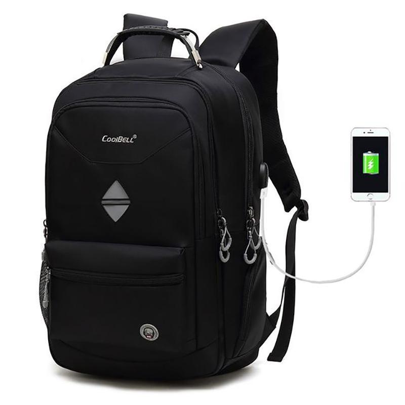 Мужской рюкзак Cool Bell с USB-портом для зарядки, водонепроницаемый рюкзак для ноутбука большой емкости 18,4 дюйма, черный CB-5508S