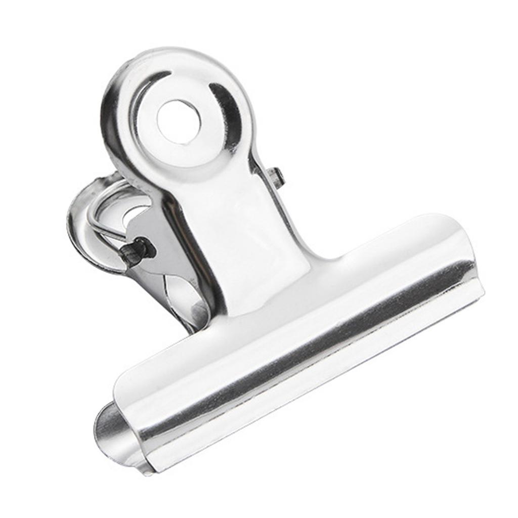10pcs Stainless Steel File Clip Desk Metal Ticket Holders Strong Grip Document Fasteners Document Organiser Set Students Supply