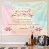 "Floral Design with John 13:7 Verse" Pattern Wall Hanging Tapestry Decorative Tapestry Home Decor for Bedroom and Living Room