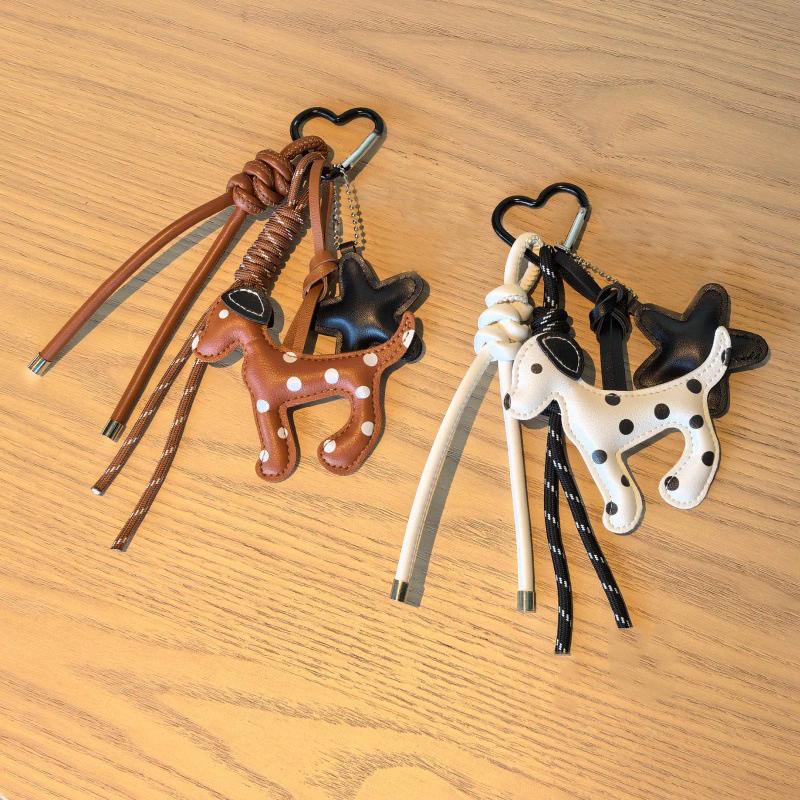 Bag Charm Creativity PU Leather Little Dog Pendant Cute Animals Design Bag Charm Backpack Hanging Piece Trend Accessories
