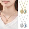 1 Set Sun And Moon Necklaces Couples Matching Necklaces Rhinestone Sun Moon Pendant Necklaces Gift for Valentine's Day Anniversary