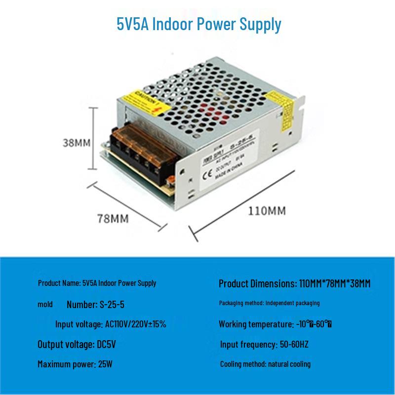 220V to 24V/12V/5V DC LED Power Supply Transformer for LED Strips, 2A/5A/10A/15A/20A