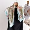 Retro Mechanical Printing Silk Scarf Square Scarf High-End Shawl Professional Versatile Neck Small Square Scarf Headscarf