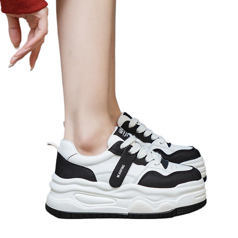 SyfIyno 6,5 см натуральная кожа платформа танкетка удобная доска для скейтборда толстая подошва весна осень модные массивные кроссовки повседневная обувь