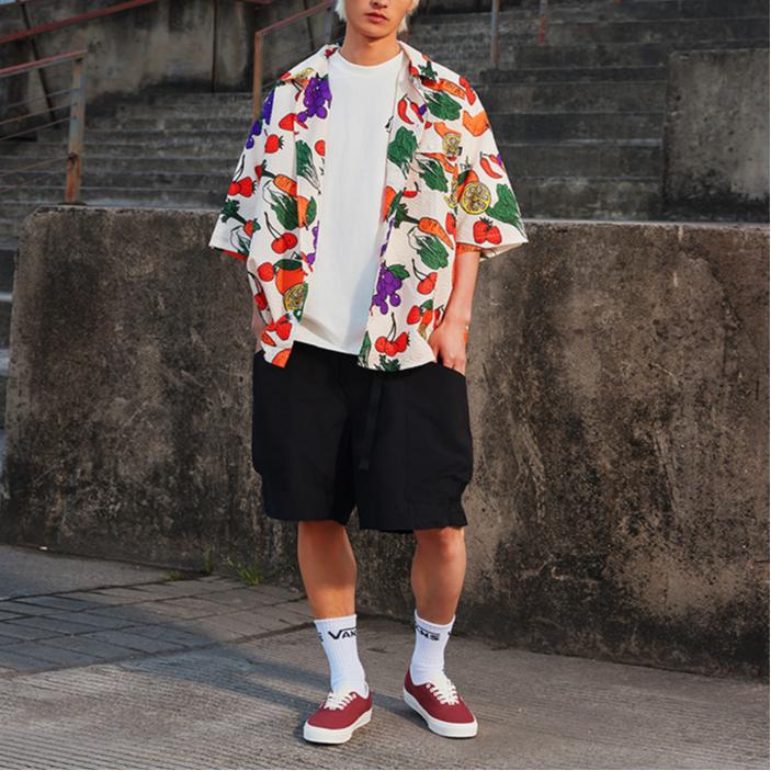 Vans Тканые шорты Уличная спортивная мода Универсальные повседневные шорты Мужские шорты Черные VN000M33BLK