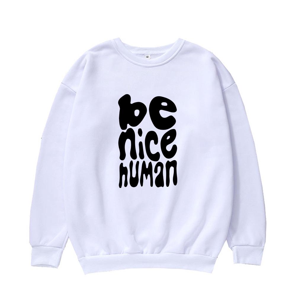 BE NICE HUNAN Retro Round Neck Casual Hoodie