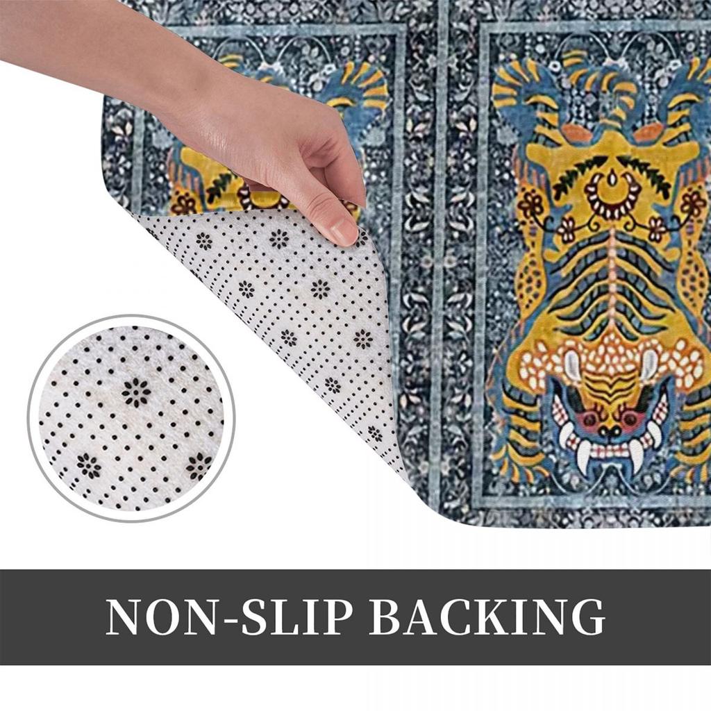 Tiger Persian Ethnic Style Non-slip Doormat Floor Mat Sand Scraping Carpet Rug for Kitchen Entrance Home Bedroom Footpad Mats