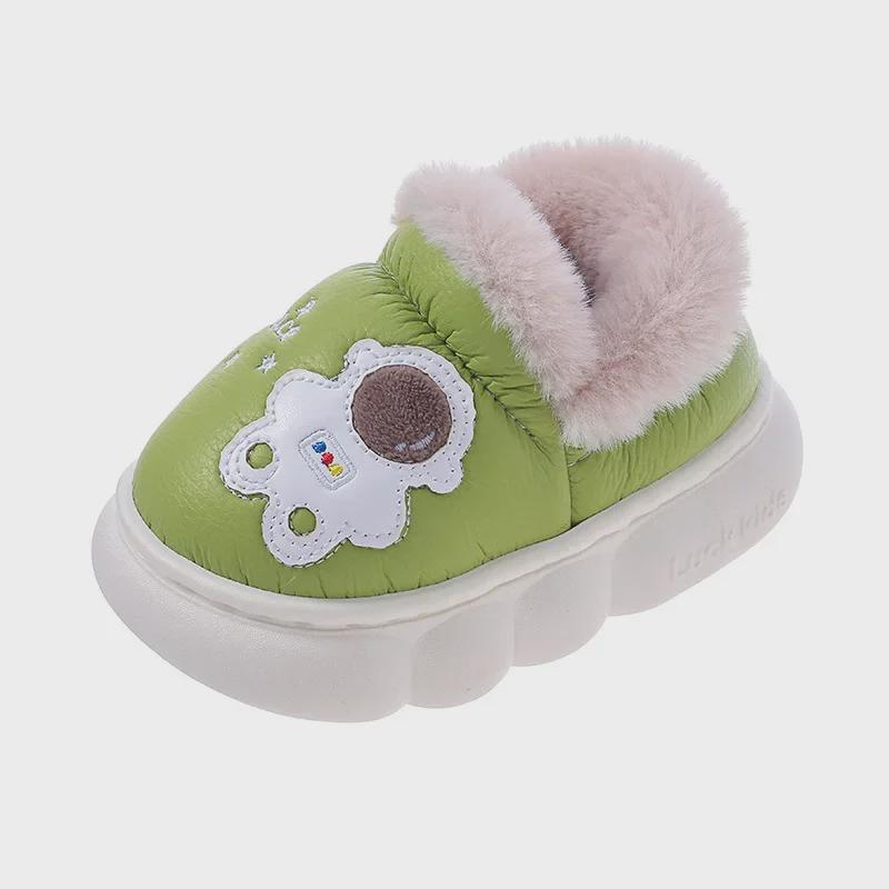 Warm Waterproof Non-Slip Cotton Slippers for Toddlers (Boys & Girls, 1-3 Years) - Indoor Winter Shoes
