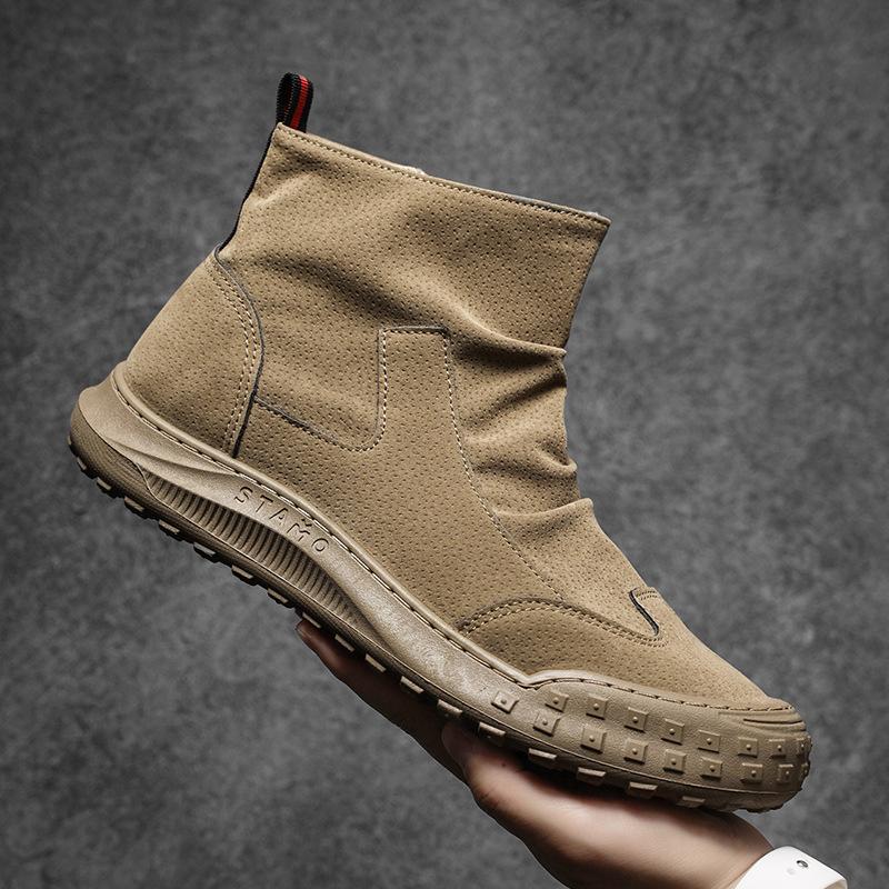 Boots men's autumn and winter new casual men's high-top shoes dirt-resistant waterproof Martin boots retro suede men's boots