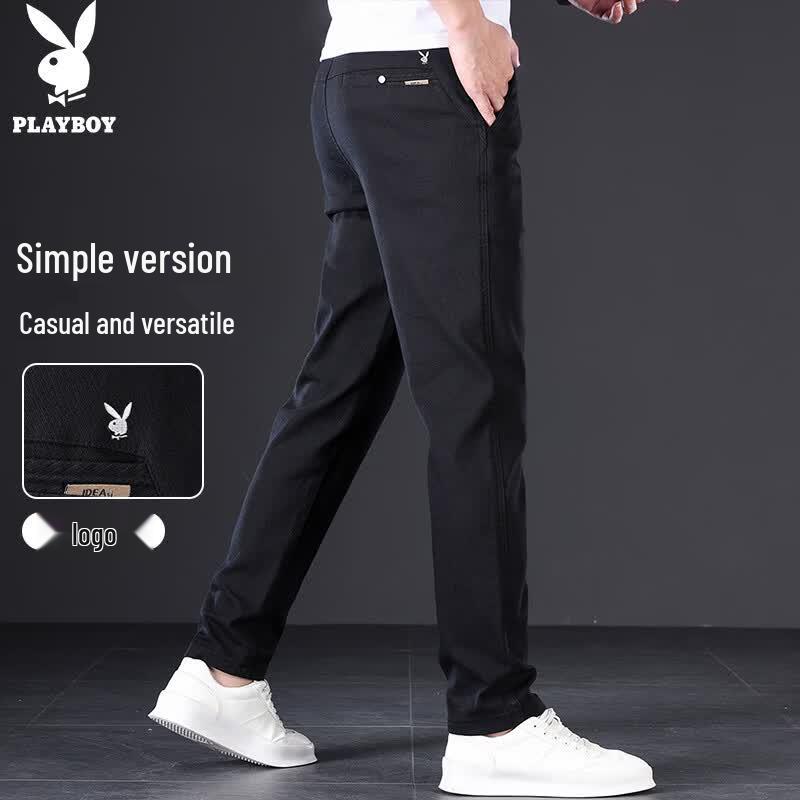 PLAYBOY Men's Slim Fit Tapered Casual Pants