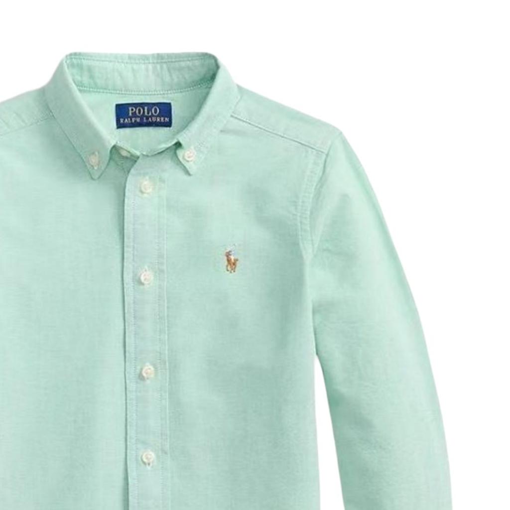 Поло Ralph Lauren Повседневная рубашка с вышивкой пони На пуговицах Длинный рукав Стандартный крой Детская Детские рубашки 323A12748-001