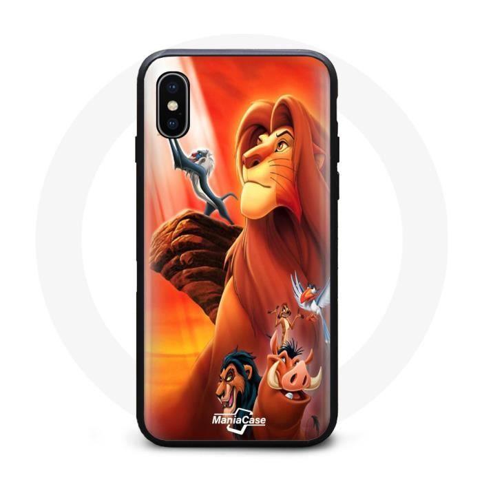 Coque - Lion roi Simba - Iphone XS Max - Souple - Noir - Synthétique