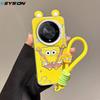 KEYSION Милый мультяшный чехол с ушками для HONOR X9b 5G со шнурком Мягкий силикон+ПК Ударопрочный чехол для телефона для Huawei Magic 6 Lite 5G