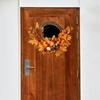 45cm Artificial Maple Leaf Pumpkin Wreath Fall Harvest Door Wall Decor