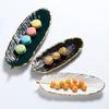 Exquisite Plate Stylish Porcelain Creative Feather Shape Food Plate for Home