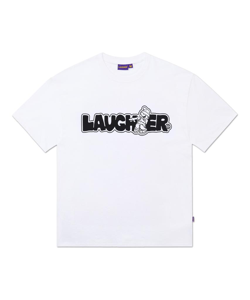 LAUGHER [2 шт.] Футболка с фирменным логотипом - Черно-белая