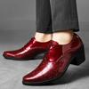 New Arrival Pointed Men's Shoes Red Leather Shoes Big Size 46 Men Height Increasing High Shoes for Men Zapatos Hombre De Vestir