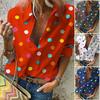 Women Long Sleeve Loose Casual Polka Dot Summer Shirts Blouse