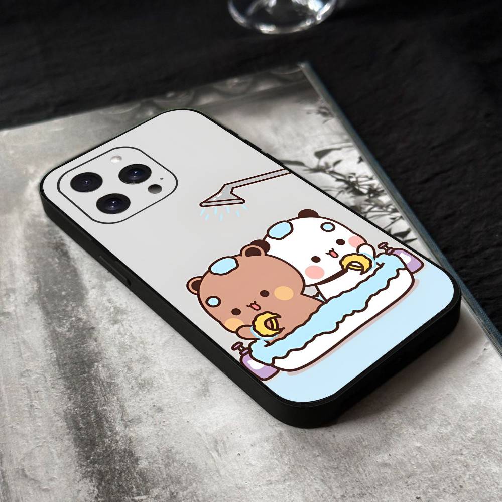 BUBU DUDU Мультяшный Чехол для Телефона Черный Силикон Мягкий Корпус Для IPhone 17 16 15 14 13 12 11 Air Pro Max Plus Горячая Распродажа