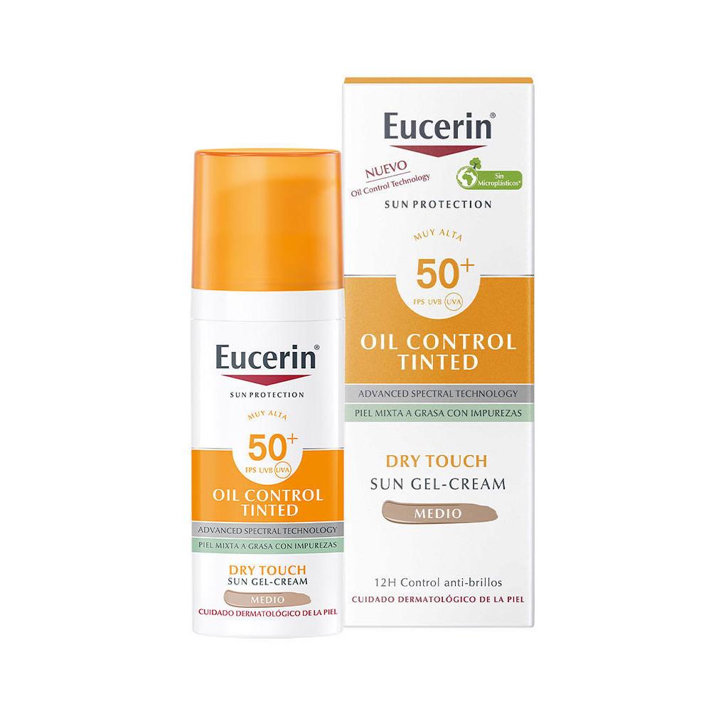 Eucerin - Солнцезащитный тонирующий гель-крем Oil Control Dry Touch SPF 50+ Средний -