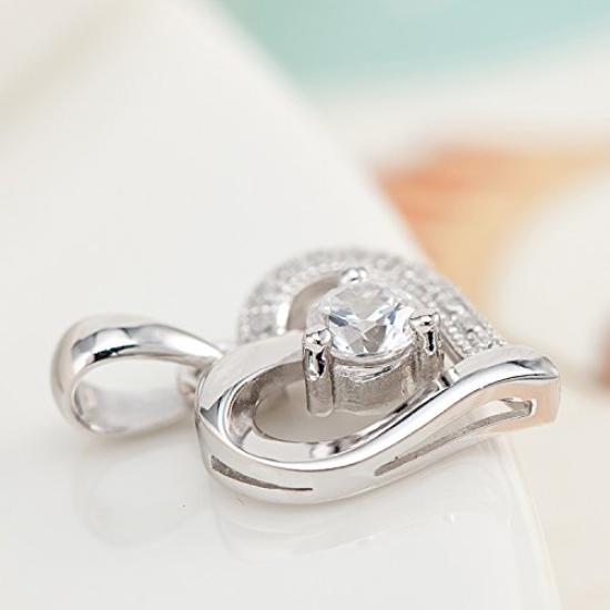 Ожерелье Ashley Jewelry, Стерлинговое серебро 925, Подвеска-сердце, Фианит, Женское, Для вечеринки, Популярное