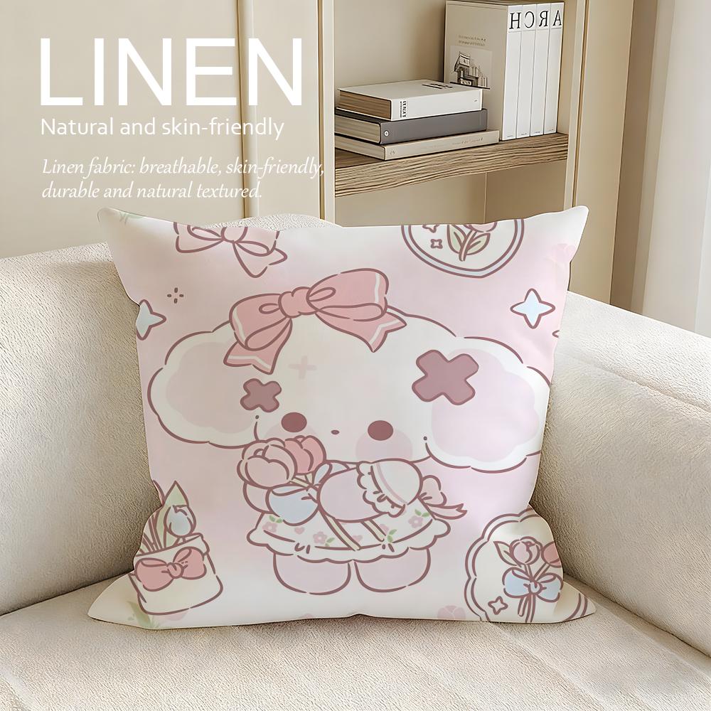 Cute nonomochi Cushion Cover Pillowcase Set Pcs x x Breathable Washable Sofa Cushion Cover