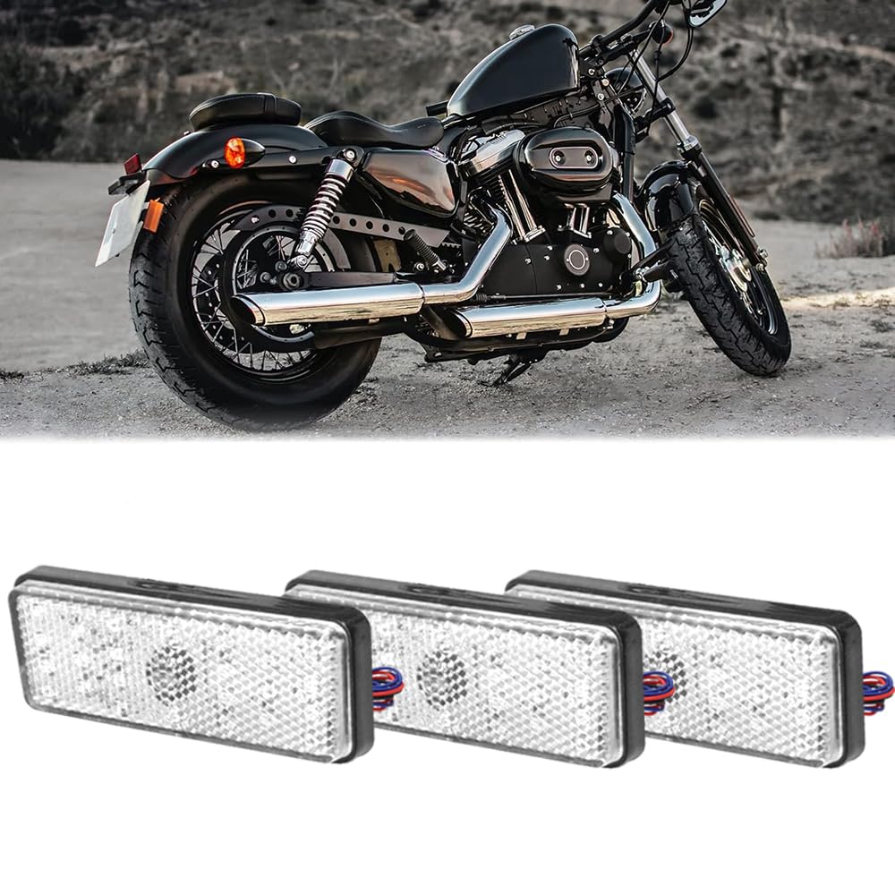 Светодиодный отражатель Отражатель Квадратный Боковой габаритный огонь прицепа Задний габаритный огонь Указатель поворота Задний фонарь Белый Комплект из 2 шт.