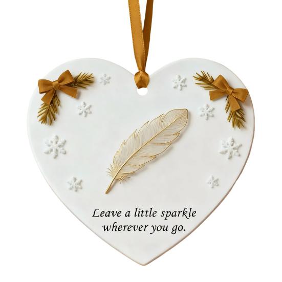 Сердечные Вдохновения Рождественское Украшение Ракушка Олень Стрекоза Лапа Перо Тюльпан Подвеска в Форме Сердца для Подвешивания на Рождественскую Елку Декор для Праздничной Вечеринки