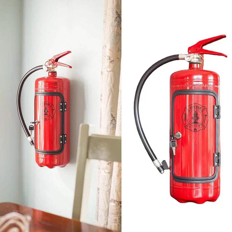 Fire Extinguisher Shape Wine Box Ornaments Mini Bar Wine Cabinet Crafts Decoration Champagne Liquor Storage Box Fireman'S Gifts