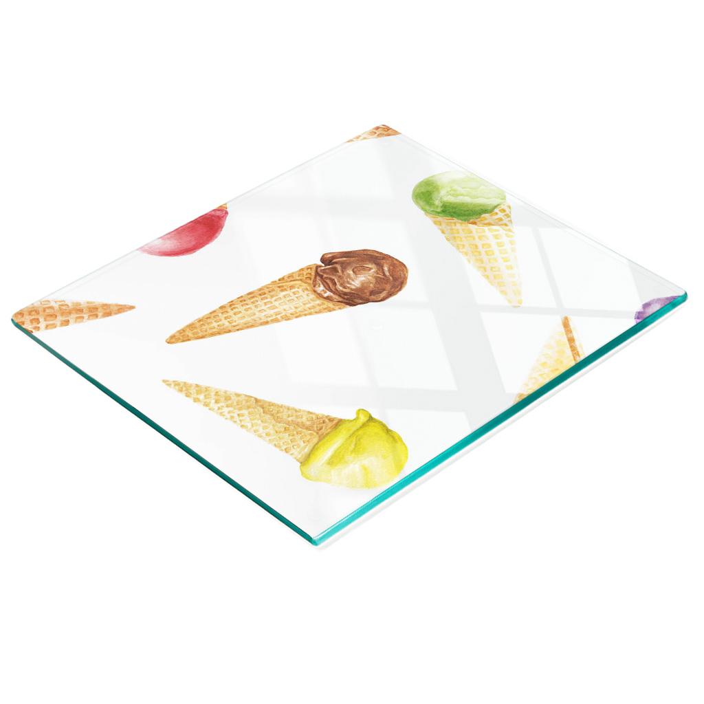Tempered Glass Serving Board with Ice Graphics 60x52 cm