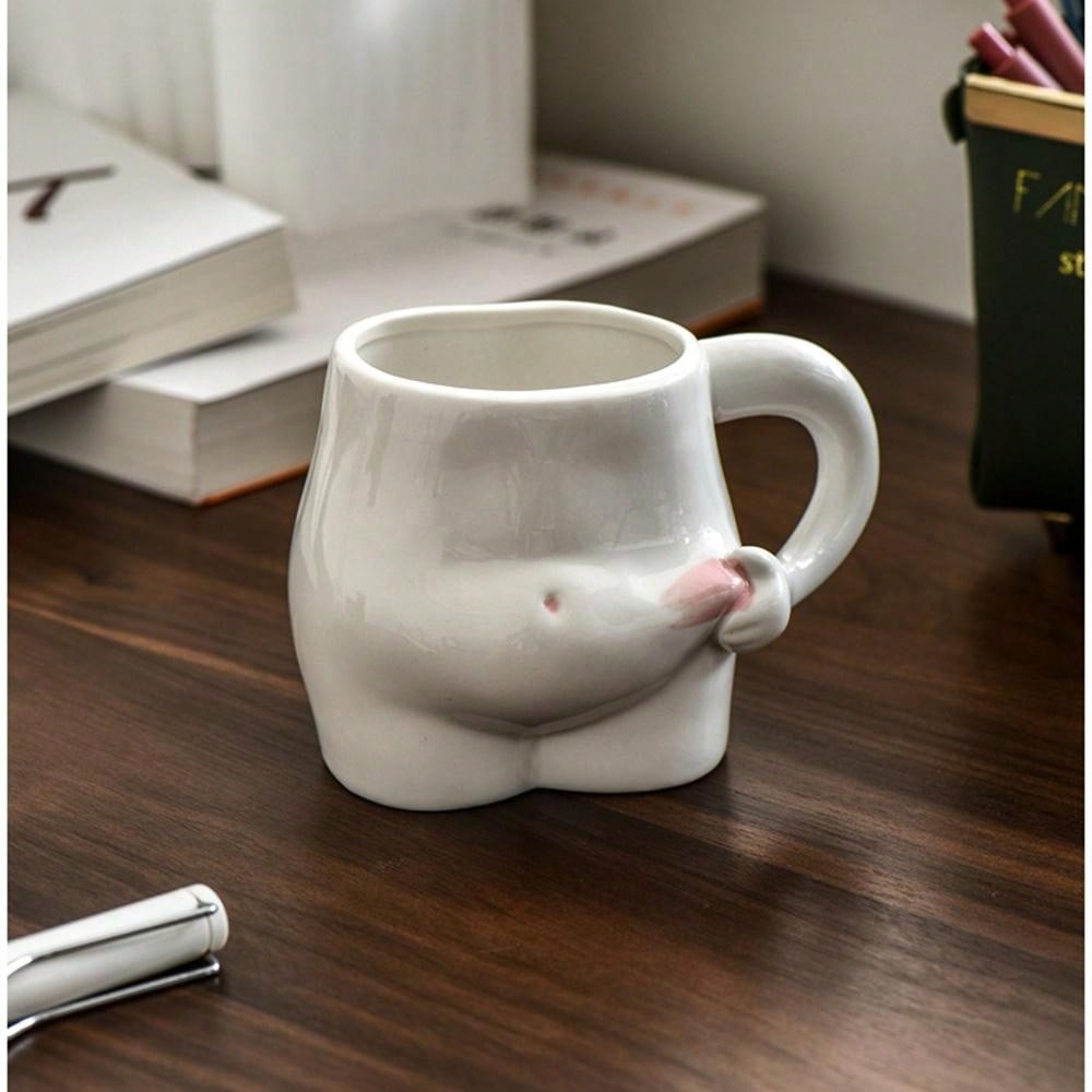 Cute Pinch Belly Cup Ceramic Milk Coffee Cup Creative Birthday Funny Water Cup Unique Design Sense Mark Cup