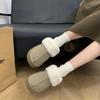 Fashion Plus Size 40 Snow Boots Fur Slippers Female Wearing Baotou Flat Half Drag Thick Sole Cotton Shoes Women Boot Zapatillas De Mujer