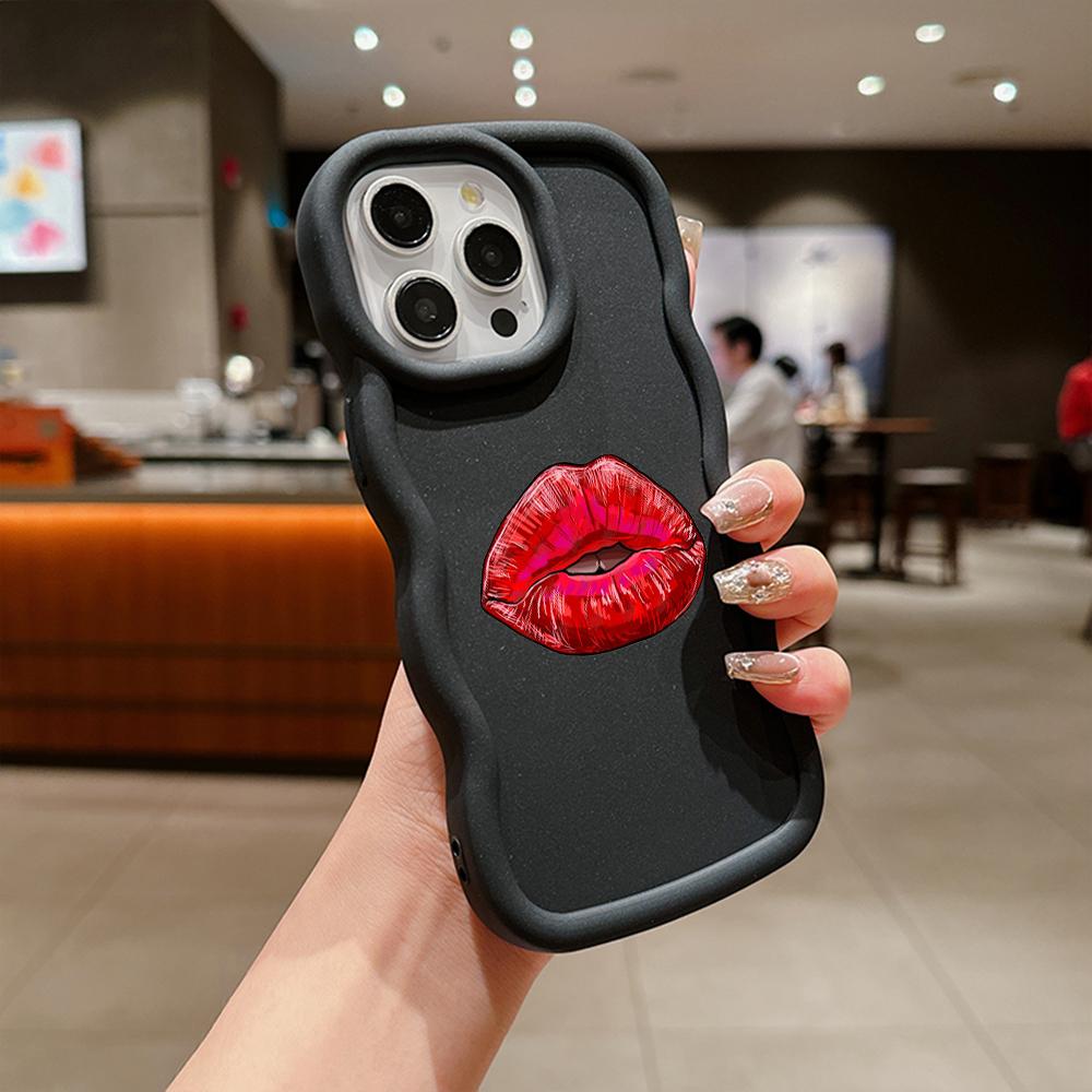 Ae87 Lips Kiss Digital Art Protective Phone Cases for Samsung S24 Plus S23 Ultra A14 A55 A06 Honor X9b Motorola OnePlus Big Wave TPU Back Cover