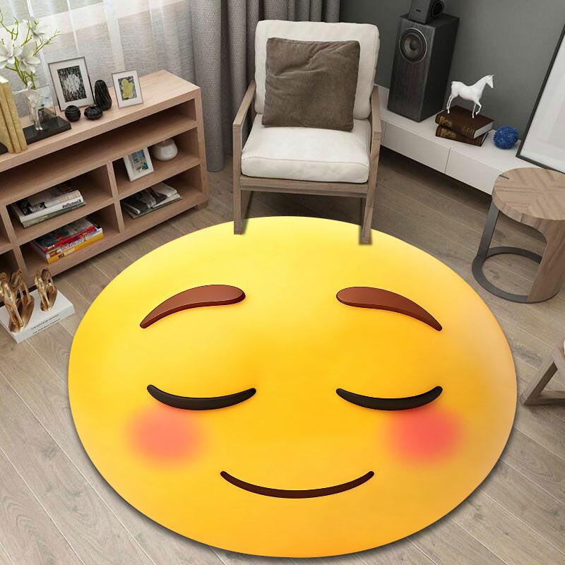 Minimalist Round Rainbow Multicolor Floor Rug, Non-Slip Floor Mat for Nursery