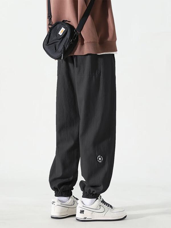 Dingfengbaoluo Мужские брюки-джоггеры в японском стиле, свободного кроя, рабочая одежда