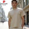 Pierre Cardin Мужская однотонная футболка с коротким рукавом и круглым вырезом, 100% хлопок