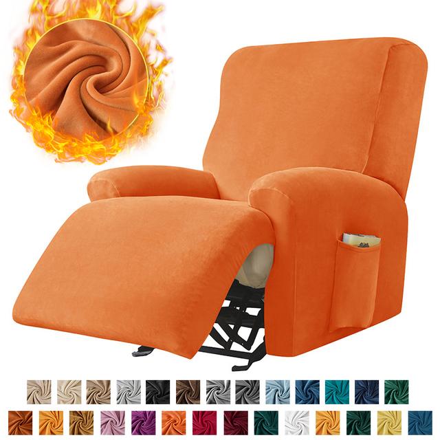 Solid Velvet Recliner Armchair Cover Non Slip Lazy Boy Cat Dog Single Sofa Covers Elastic Soft All -Inclusive Couch Slipcover