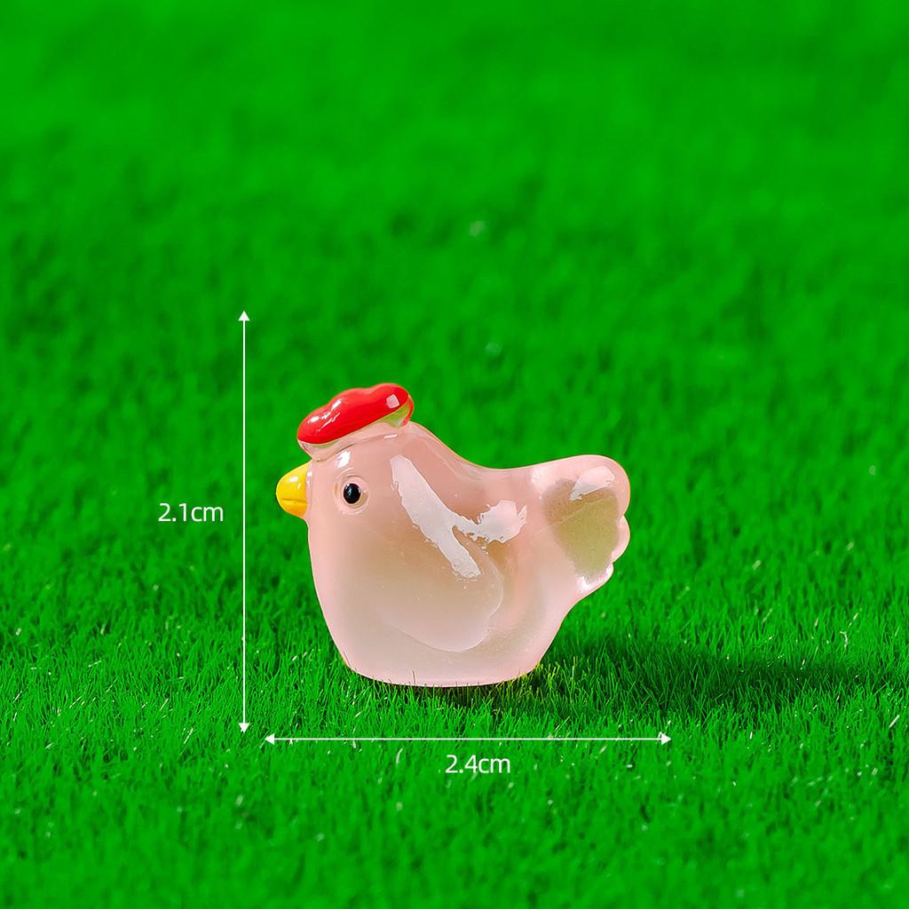 Милая люминесцентная полимерная фигурка курицы, садовое украшение, в восьми цветах