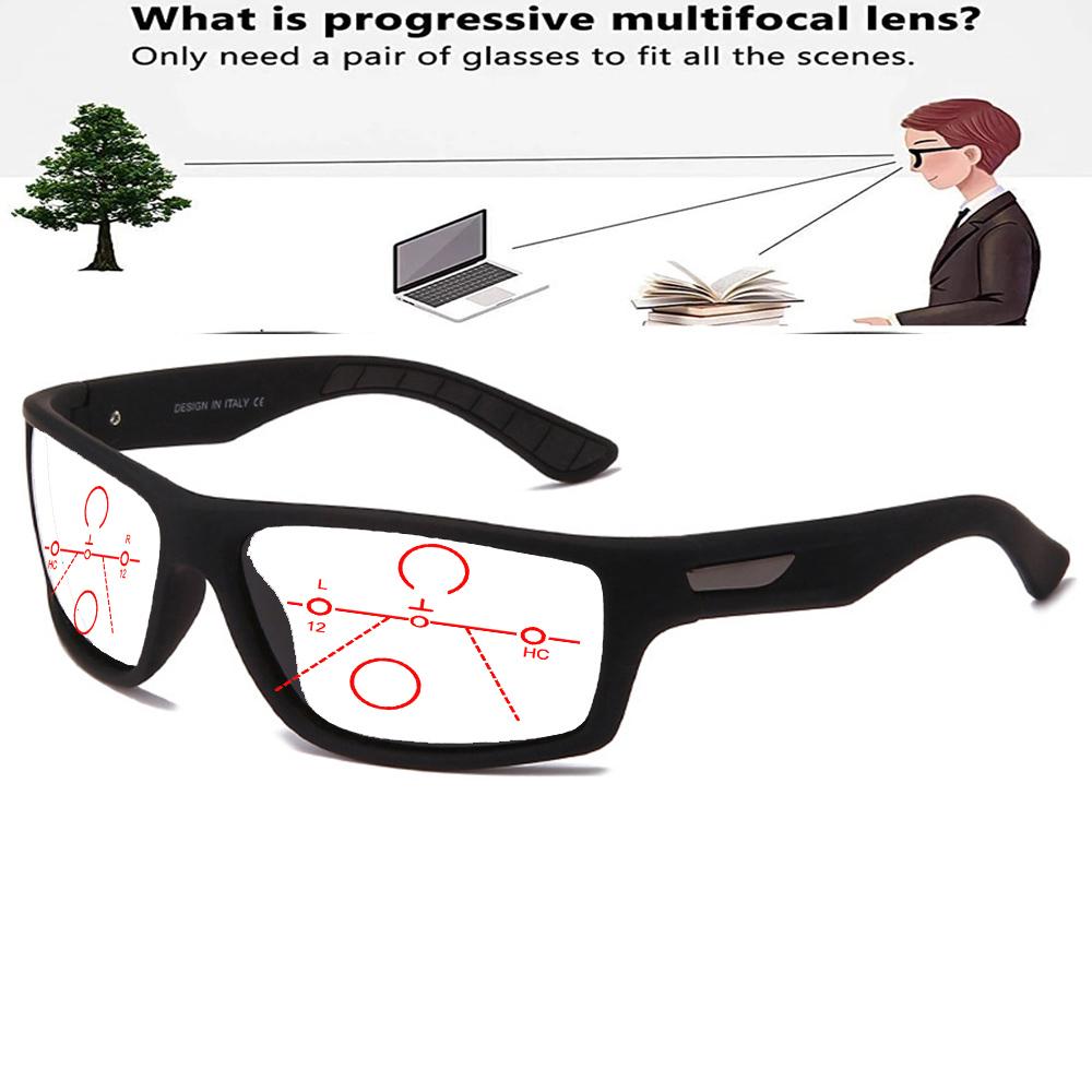 Прямоугольные уличные трендовые квадратные очки в крупной оправе, удобные прогрессивные мультифокальные очки для чтения от +0,75 до +4