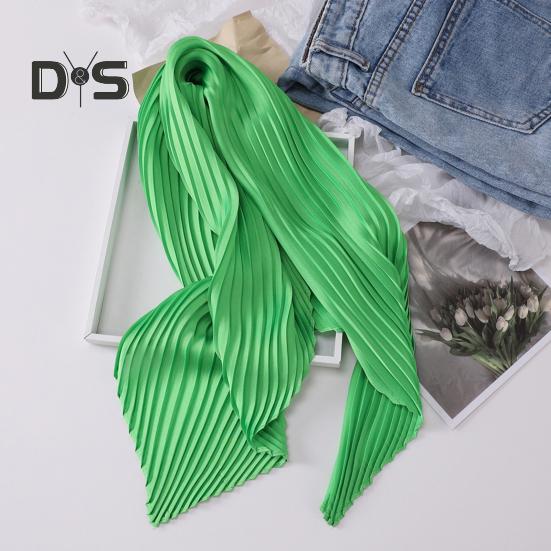 Women Pleated Scarf Solid Color Lightweight Breathable Scarf Soft Comfortable All-Season Shawl Scarf Everyday Wear