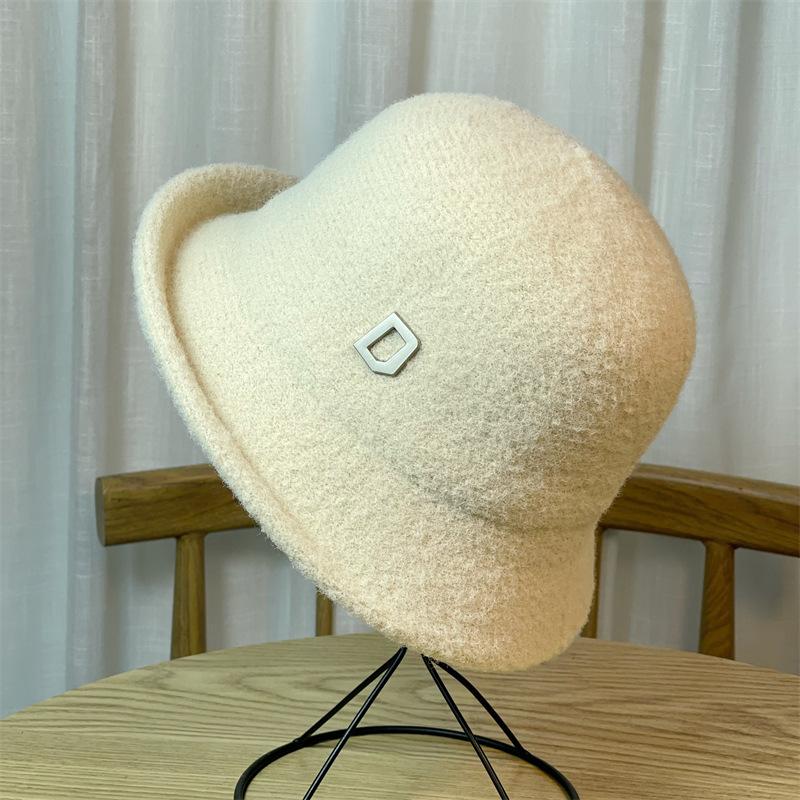 Elegant Top Hat Women's Foldable Basin Hat Bucket Hat Japanese Retro Bucket Hat Autumn and Winter Warm Hat