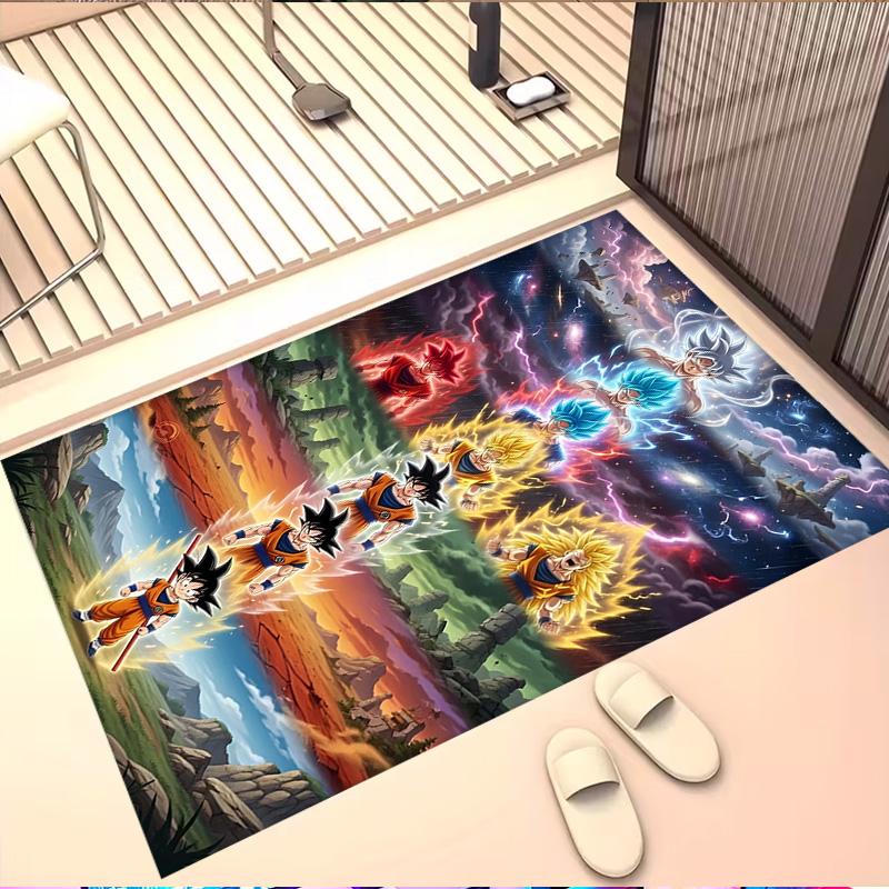 DRAGON BALL Print Rug, Washable Floor Carpet, For Entryway Dorm Laundry Room Office Study, Home Decor Birthday Christmas Gift