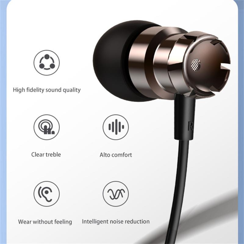 Внутриканальная проводная гарнитура с микрофоном, басовые Hi-Fi музыкальные наушники-вкладыши для мобильного телефона, компьютера, MP3