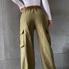 Fashion Women Baggy Joggers Pants Casual Communte Female Chic Straight Cargo Pant Elastic High Waist Elegant Oversized Trousers