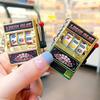 Creative Playable Mini Lucky Fruit Machine Shake Lottery Machine Transfer Game Keychain Pendant Simulation Bag