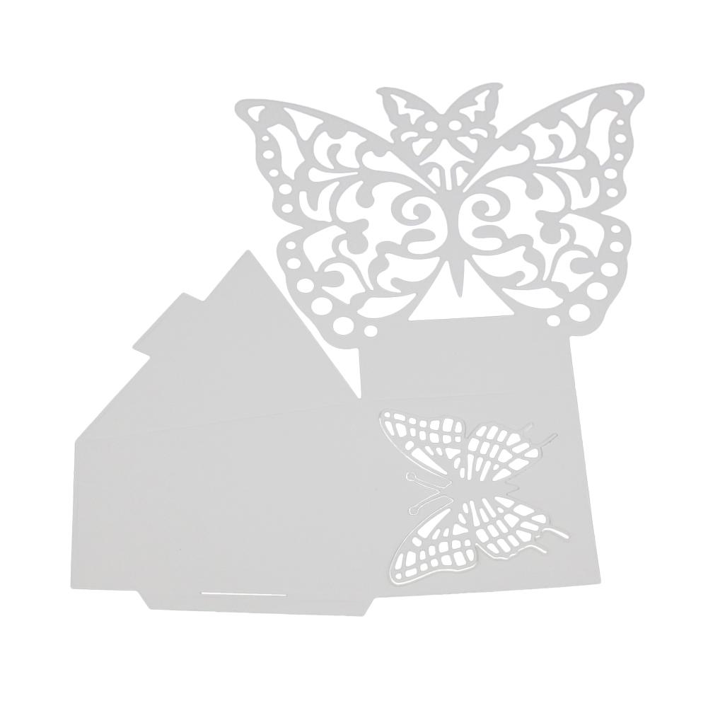 Gift Butterfly Decorative Frame Box Metal Silvery Stencil Embossing Cutting Dies For Diy Scrapbooking Paper Album Cards Making
