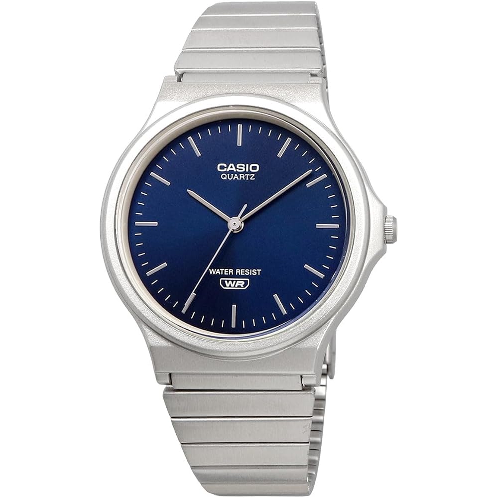 [Casio] CASIO Analog Watch, Cheap Casio MQ-24DA-2A, Unisex, Deep Blue Sunburst Dial, Silver Metal Band, Overseas Model [Parallel Import]