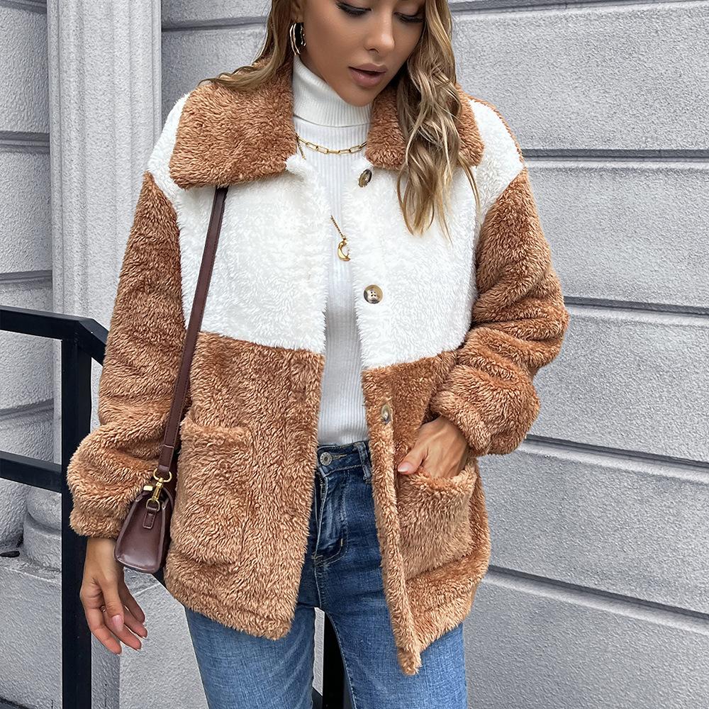 Осень-зима двухсторонние плюшевые короткие куртки однобортный кардиган куртка топ для женщин